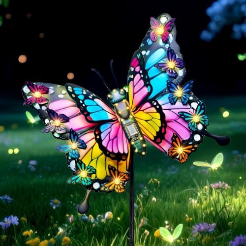 Hexagram Butterfly Garden Decor, Butterfly Solar Lights for Outside Lawn - Image 5