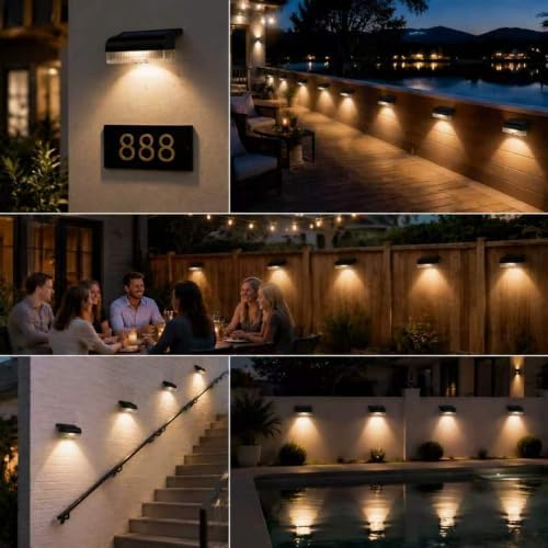 16PK Solar Fence Lights Outdoor Waterproof, 12H Step Lights for Yard - Image 6