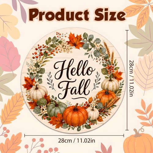 Fall Decorations for Home - Hello Fall Wreaths for Front Door - Image 3