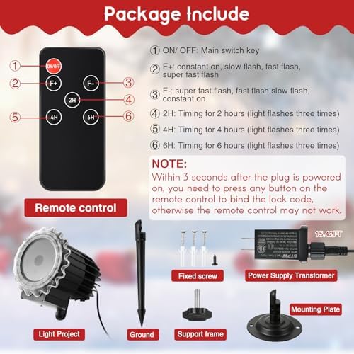 Hohean Christmas Nativity Projector Lights Outdoor Indoor, Waterproof LED Christmas Joy Themed Nativity Scene Projector with Timer Remote for Wall Windows Garage Doors Yard Xmas Decor(Colorful) - Image 3