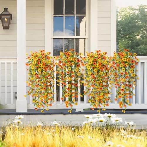 ZFProcess Artificial Fall Mums Fake Flowers Plants for Outdoor Home Decor - Image 4