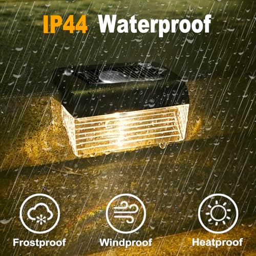 Solar Fence Lights Outdoor - 12 Pack Deck Lights 3000k Fence Lights Solar Powered, IP55 Waterproof Step Light for Patio, Yard, Backyard, Garden - Image 5