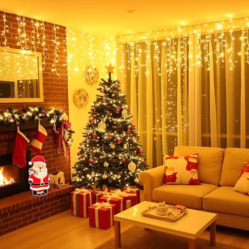 Icicle Lights for Outside 33FT 400 LED Warm White Christmas Lights - Image 5