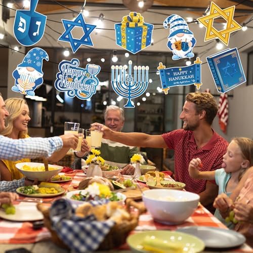 Yaomiao 2 Sets Hanukkah Door Banner Welcome Porch Sign Hanging Decor - Image 5