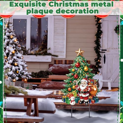RattanView Christmas Christmas Tree Yard Sign Outdoor Santa Clause Yard Decoration with Stakes Waterproof Garden Lawn Stake Sign Decoration for Xmas Patio Lawn Walkway Courtyard Party Decor - Image 6