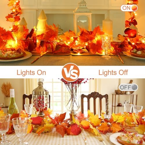 Joyhalo 2 Pack Fall Garland with 6.5FT LED Lights - Image 5