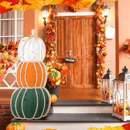 Colingmill Outdoor Stacked Pumpkins Fall Decor, 35 Inch - Image 3