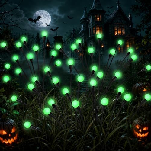 Solar Halloween Lights(4Pack 40LED), Green Outdoor Halloween Decor by PATIOPIA
