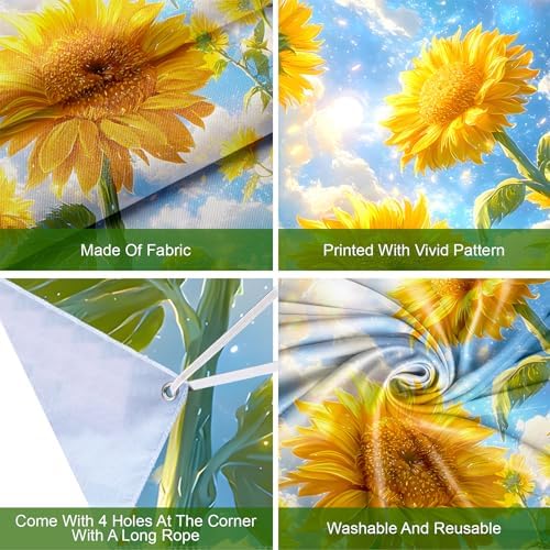 Front Door Covers Decorative, Spring Flower Design Door Curtain 70.8 x 35.4 Inch for Porch Outdoor Indoor Home Decor (Colorful-228) - Image 3