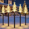 TOWPONICS Solar Christmas Tree Pathway Lights Outdoor Decorations, 5 PCS by TOWPONICS