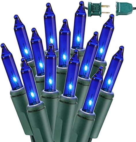 BrizLabs Blue Christmas Lights, 69.6ft 300 Count Blue String Lights Connectable, 120V UL Certified Incandescent Xmas Lights Green Cord, Outdoor Mini String Lights for Indoor Party Garden Patio Decor by BrizLabs