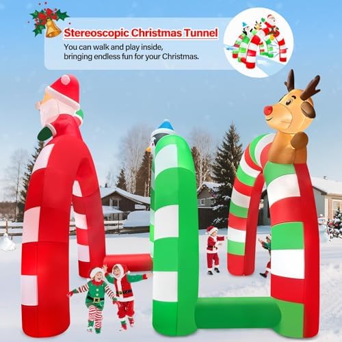 12FT Christmas Inflatable Archway, Kalolary Santa Elk Inflatable Tunnel - Image 4