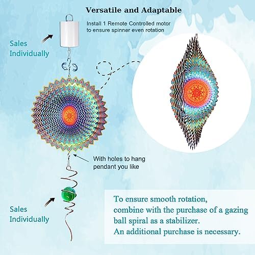 Wind Spinner, Mandala Circle Wind Spinners Outdoor Garden Decor - Image 3