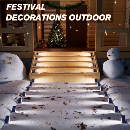 VOLISUN Solar Stair Lights 12 Pack, Solar Step Lights Waterproof IP67 - Image 2