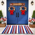 Duraaamo Patriotic Blue Red White Door Mat 3' X 5' for Memorial Day Decor by Duraaamo