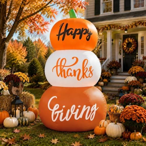 Thanksgiving Inflatable Pumpkin Decorations 6ft Fall Blow up Decor - Image 5
