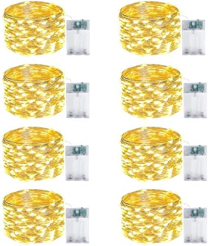 8 Pack Fairy Lights Battery Operated 16FT 50 LED String Lights Warm White by EXF