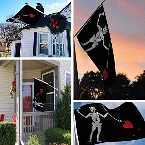 Yekiua Pirate Flag 3X5 Ft Black Beard Edward Teach Bloody UV Protected Banner Outdoor Indoor Flag With Brass Grommets, Vivid Color - Image 6