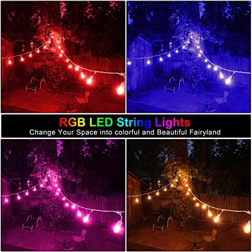 Mlambert Multicolor 96FT(2x48FT) LED Patio String Lights with Remote, White - Image 6