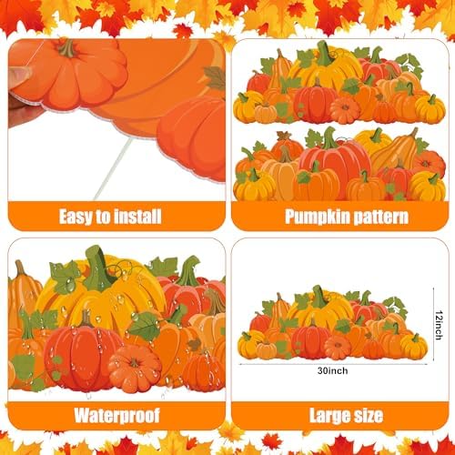 Fall Yard Signs Decorations Thanksgiving Pumpkin Yard Stakes Outdoor Lawn Sign with Stakes for Autumn Pumpkin Patch Thanksgiving Harvest Lawn Patio Garden Decor, 30 Inch - Image 3