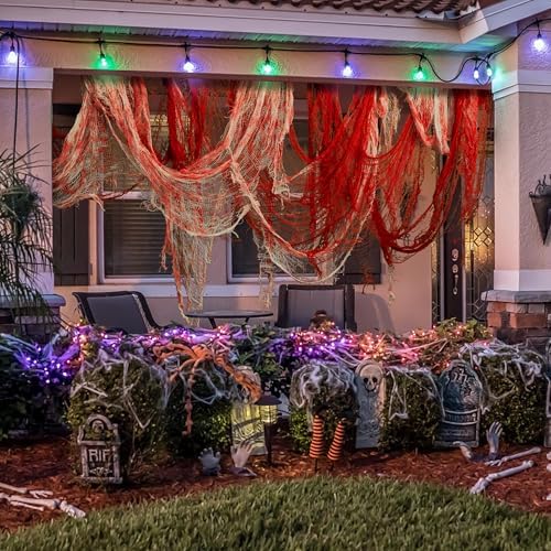 10 Pcs Red Bloody Halloween Creepy Cloth, Haunted House Scary Gauze Decor - Image 5