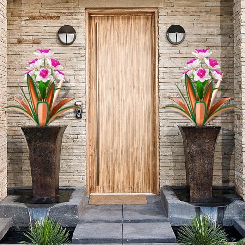 TOMBABY Huge Metal Agave Plants Outdoor Decoration Outdoor Garden Decorated with Flowers Mexican Yard Art Plant Garden Gift (red 1 Pack) - Image 4