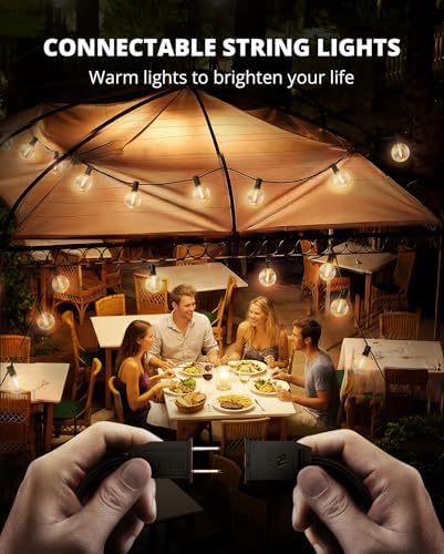 VIPAR Outdoor String Lights,30FT 13 G40 Patio Lights Waterproof for Balcony - Image 4