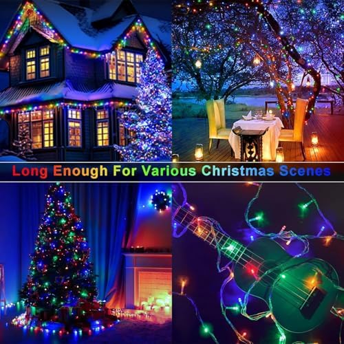 552 FT 1400 LED Christmas Lights Outdoor Decorations Super Long Fairy Lights Waterproof 8 Modes Timer Clear Wire String Lights for Outside House Tree Patio Yard Wedding Party Holiday-Multicolored - Image 3