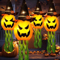 Cuorung Halloween Decorations Outdoor Decor Hanging Lighted Glowing Pumpkin Witch Hat with 3 Modes Lighted Up Scary Orange Halloween Decorations for Indoor Outside Party Yard Tree Garden (4Pcs) by Unknown
