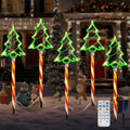 Garden Christmas Decorations Pathway Outdoor Solar Lights, 27 inches Lighted Xmas Tree Solar Christmas Lights with 8 Modes Waterproof String Lights, Outdoor Lights for Yard Patio Walkway-5PCS by lonfypeng