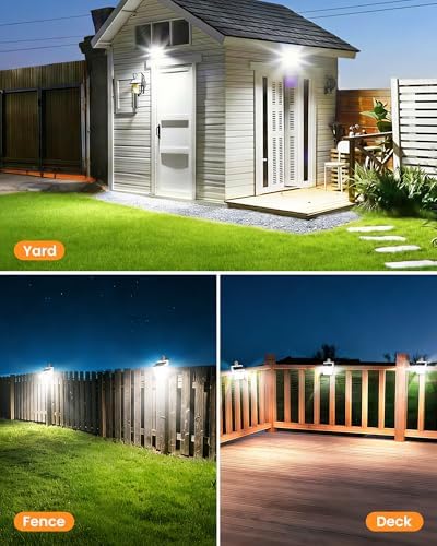 Clip On Solar Lights Outdoor,Motion Sensor Outdoor Lights, 72LEDs 600LM Clip on Solar Fence Lights Outdoor Waterproof LED,Solar Lights for Wall Fence,Deck, Gutter,Camping(4, White) - Image 6
