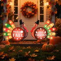 VCUTEKA Lighted Fall Turkeys Outdoor Decor, Thanksgiving Garden Stake by VCUTEKA