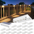 VOLISUN Solar Deck Lights 20 Pack, Warm White Glow LED Large Size Lamp, IP65 Waterproof Step Lights Outdoor for Deck, Step, Fence, Railing, Wall and Stairs(White) by VOLISUN