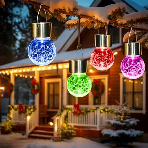 GIGALUMI Solar Christmas Decorations Outdoor Hanging Light for Outside 8Pc by GIGALUMI