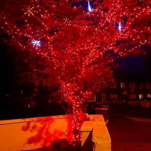 Dazzle Bright 300 LED Christmas String Lights, 100 FT Connectable Waterproof String Lights Green Wire with 8 Modes Christmas Decoration for Indoor Outdoor Party Yard Garden Decor (Red) - Image 5