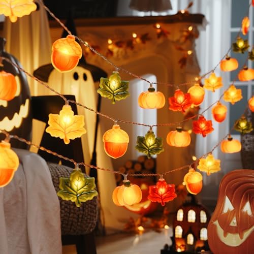 LOLStar Fall Decor, Fall String Lights, 9.8FT 20LED Thanksgiving Lights - Image 6