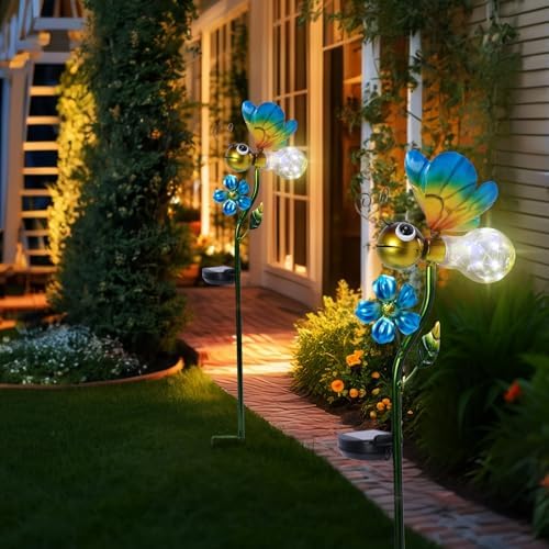 Decorative Solar Outdoor Lights, Metal Bee Garden Stake For Yard Lawn - Image 6