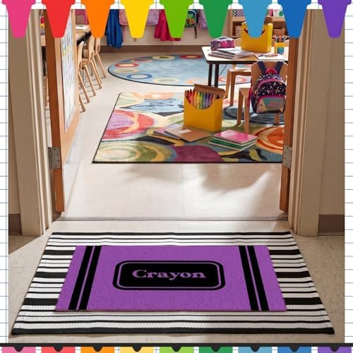 Duraaamo 2 Pcs Classroom Welcome Door Mat, Crayon Coir Doormat, Non-Slip - Image 2