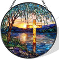 Cross Willow Tree Stained Glass Window Hanging Suncatcher 7.8 Inch by Unknown