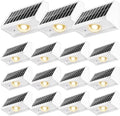 Solar Fence Lights Outdoor Waterproof Warm & Cool White & RGB（16Pack White） by SenLuKit