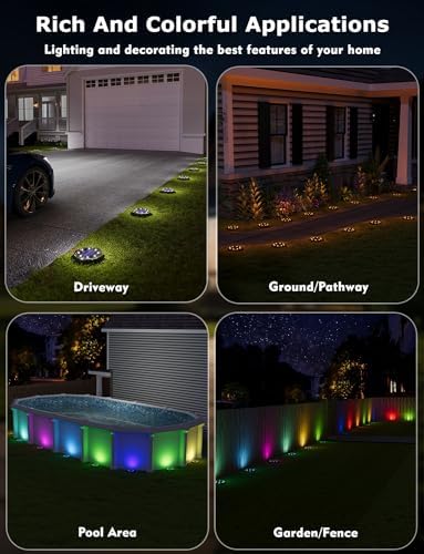 Color Changing Solar Ground Lights with Remote, IP67 Waterproof, 12Pack - Image 6