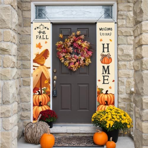 Fall Decor Banner,Scarecrow Pumpkin Thanksgiving Decorations Autumn Banner - Image 4