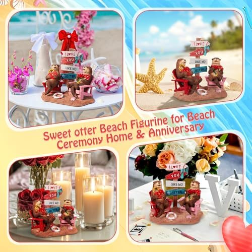 Wonderjune Beach House Decor Resin Sign Figurine for Mantle,Otter - Image 4