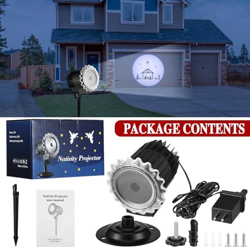 Tuanse Christmas Nativity Scene Outdoor Projector Rotating LED Flood Light - Image 2