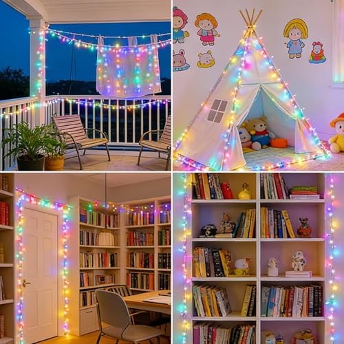 LAMPHOME 33ft 100 LED Easter String Lights Plug in, Multicolor Pastel 16 Modes Twinkle Fairy Lights,Waterproof Outdoor String Lights for Easter Tree Indoor Outdoor Spring Decorations - Image 2