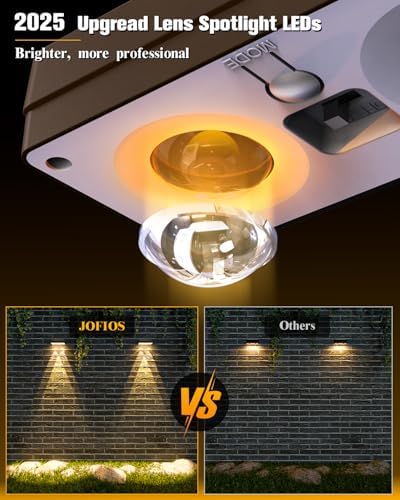 JOFIOS Solar Fence Lights 12 Pack Brown, 50 Lumens Outdoor Fence Lights Solar Powered with 12 Modes RGB Color Glow LED Deck Lighting Outdoor Waterproof IP65, Backyard, Deck, Porch, Railing, Pool, Wall - Image 3