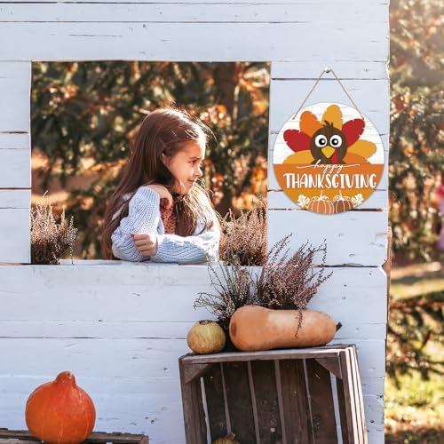 Thanksgiving Door Decorations - 12" Fall Turkey Welcome Sign for Front Door, Autumn Wooden Wall Decor for Home Outdoor Indoor Office​-B03 - Image 6
