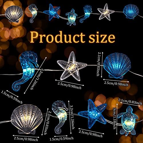 Zhanmai 2 Pcs Ocean String Lights 10 ft Battery Fairy Light 20 LED - Image 2