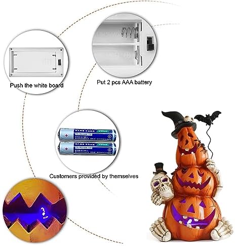 Hodao Halloween Pumpkin Decor with Light, Fall Pumpkin Ornaments Indoor - Image 6