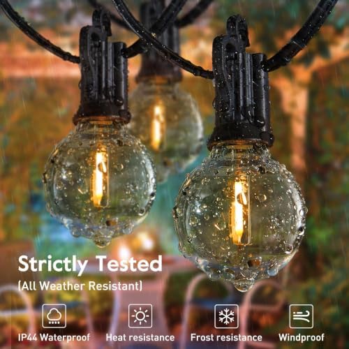 Brightown Outdoor String Lights Hanging Globe Patio Lights with 50 G40 Shatterproof Bulbs(2 Spare), IP44 Waterproof Connectable Commercial 50 Hanging Light for Indoor Outdoor Decor - Image 6